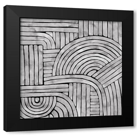 Roaming Black Modern Wood Framed Art Print with Double Matting by Urban Road
