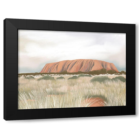 Uluru Black Modern Wood Framed Art Print with Double Matting by Urban Road