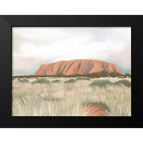 Uluru Black Modern Wood Framed Art Print by Urban Road