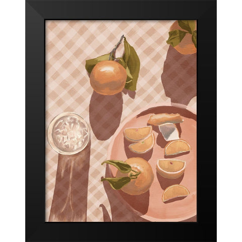 Sunset Mandarins Black Modern Wood Framed Art Print by Urban Road