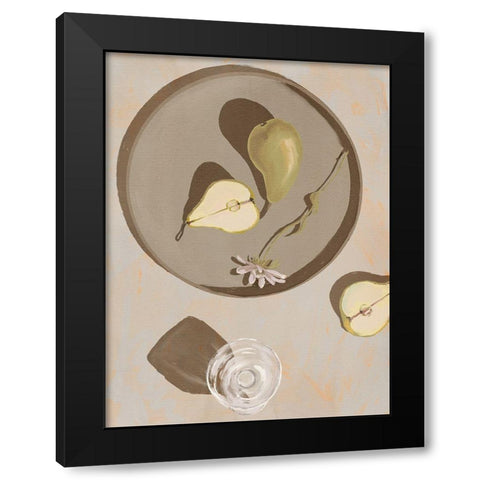 Pear Flowers Black Modern Wood Framed Art Print by Urban Road