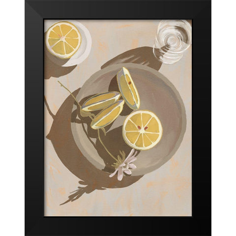 Lemon Yellow Black Modern Wood Framed Art Print by Urban Road