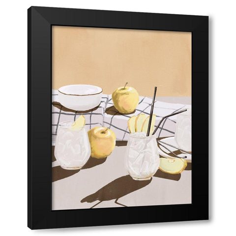 Apple Juice Black Modern Wood Framed Art Print with Double Matting by Urban Road