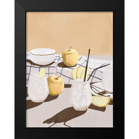 Apple Juice Black Modern Wood Framed Art Print by Urban Road