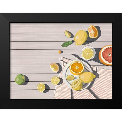 Summer Slice Black Modern Wood Framed Art Print by Urban Road