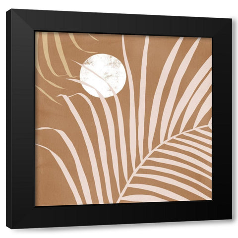 Sunset Palm Bronze Black Modern Wood Framed Art Print by Urban Road