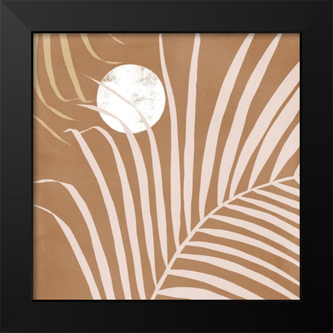 Sunset Palm Bronze Black Modern Wood Framed Art Print by Urban Road