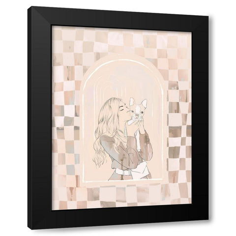 Kisses Black Modern Wood Framed Art Print with Double Matting by Urban Road