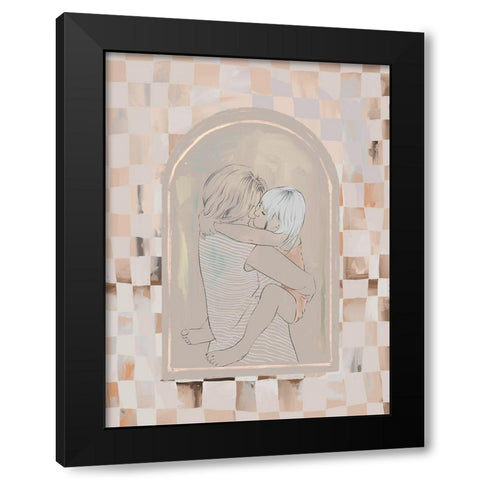Cuddles Black Modern Wood Framed Art Print with Double Matting by Urban Road