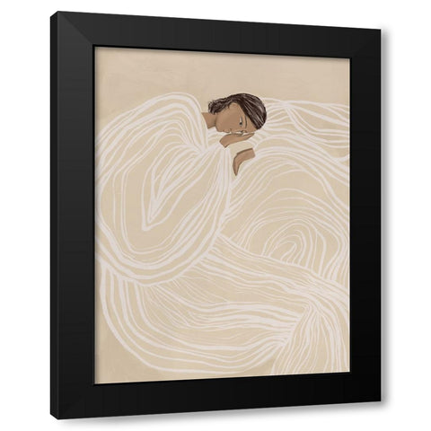 Delilah Dancing Black Modern Wood Framed Art Print with Double Matting by Urban Road