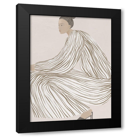 Delilah Dazzling Black Modern Wood Framed Art Print by Urban Road