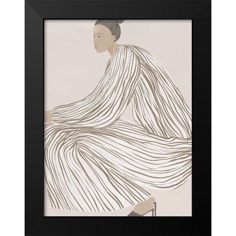 Delilah Dazzling Black Modern Wood Framed Art Print by Urban Road