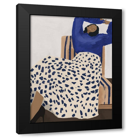 Delilah Daydreaming Black Modern Wood Framed Art Print by Urban Road