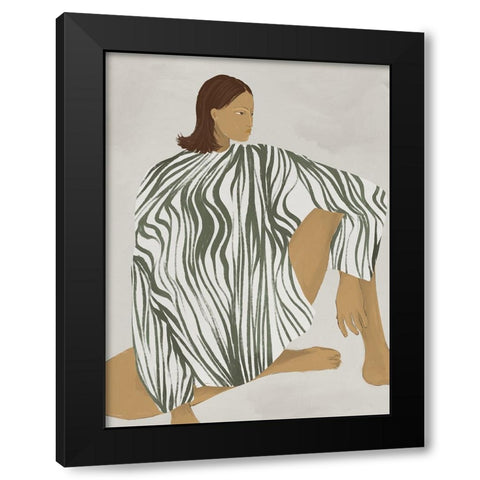 Delilah Daring Black Modern Wood Framed Art Print with Double Matting by Urban Road