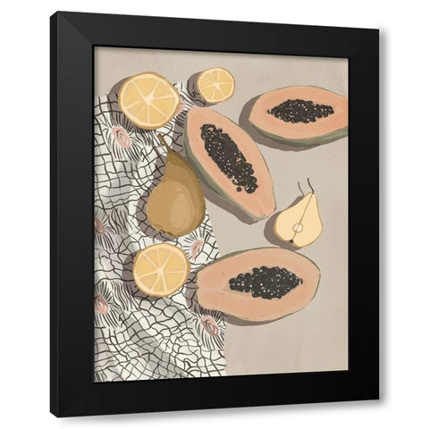 Fruta de bomba Black Modern Wood Framed Art Print with Double Matting by Urban Road