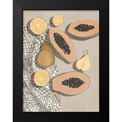 Fruta de bomba Black Modern Wood Framed Art Print by Urban Road