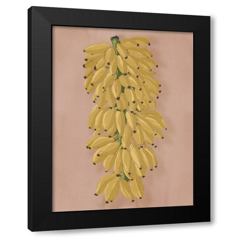 Platano I Pink Black Modern Wood Framed Art Print with Double Matting by Urban Road