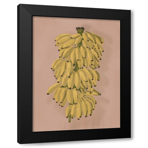 Platano II Pink Black Modern Wood Framed Art Print with Double Matting by Urban Road