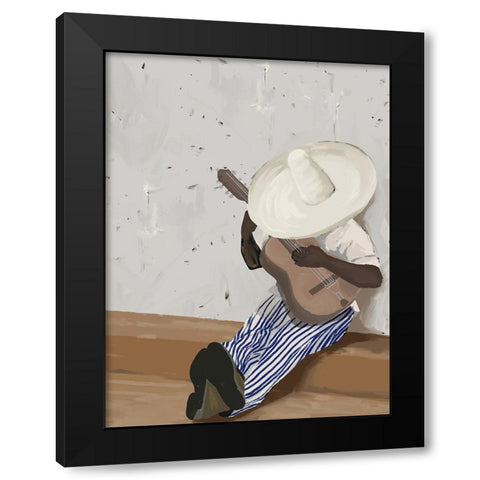 Suenos musicales Portrait Black Modern Wood Framed Art Print with Double Matting by Urban Road