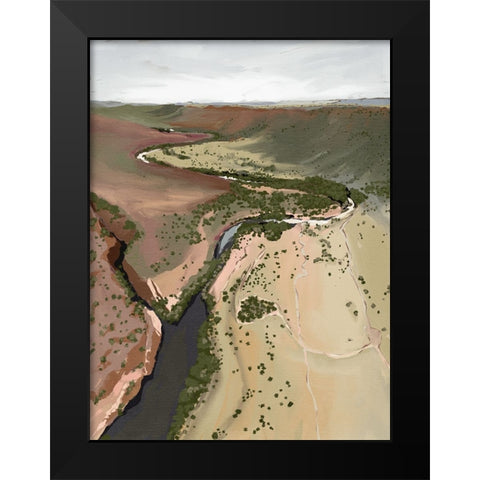 Where The River Runs Black Modern Wood Framed Art Print by Urban Road