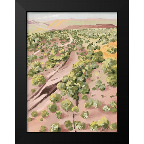 Over The Hill Black Modern Wood Framed Art Print by Urban Road