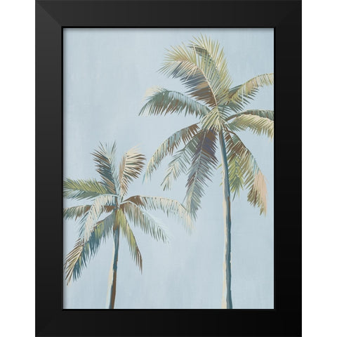 Whispering Palms Black Modern Wood Framed Art Print by Urban Road