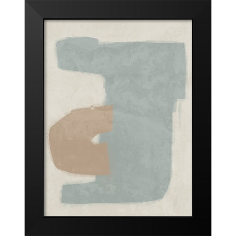 Composed Light Teal Black Modern Wood Framed Art Print by Urban Road