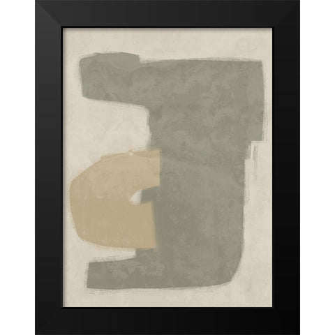 Composed Khaki Black Modern Wood Framed Art Print by Urban Road