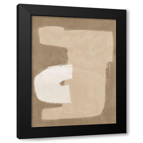 Composed Beige Black Modern Wood Framed Art Print with Double Matting by Urban Road