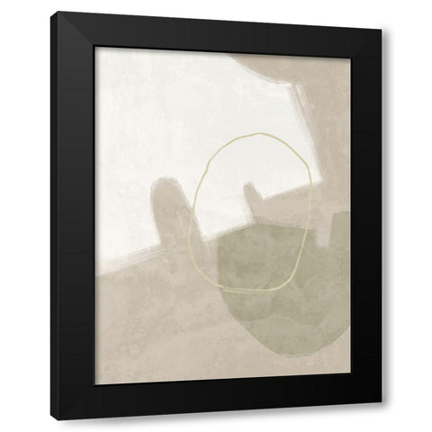 Nonchalant Light Green Black Modern Wood Framed Art Print by Urban Road