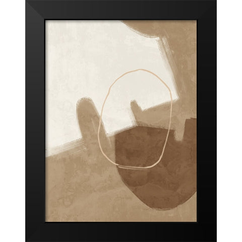 Nonchalant Brown Black Modern Wood Framed Art Print by Urban Road