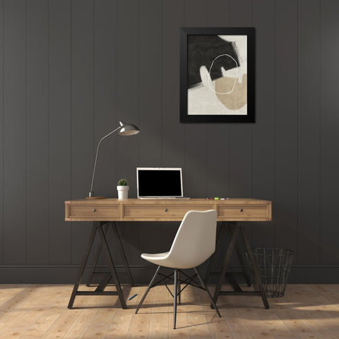 Nonchalant Black Black Modern Wood Framed Art Print by Urban Road