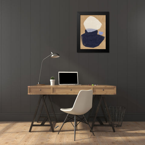 Balanced Navy Black Modern Wood Framed Art Print by Urban Road