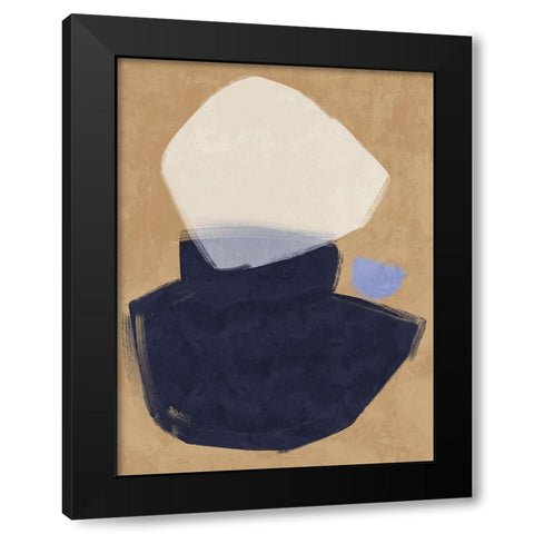 Balanced Navy Black Modern Wood Framed Art Print by Urban Road