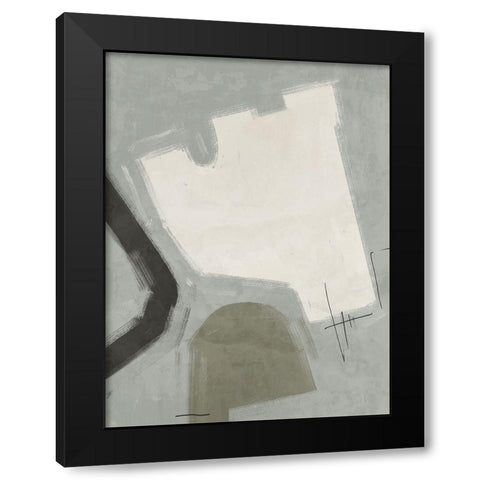 Open-Minded Sage Green Black Modern Wood Framed Art Print by Urban Road