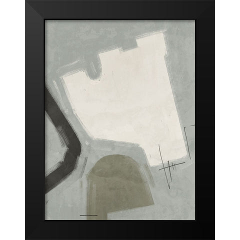 Open-Minded Sage Green Black Modern Wood Framed Art Print by Urban Road