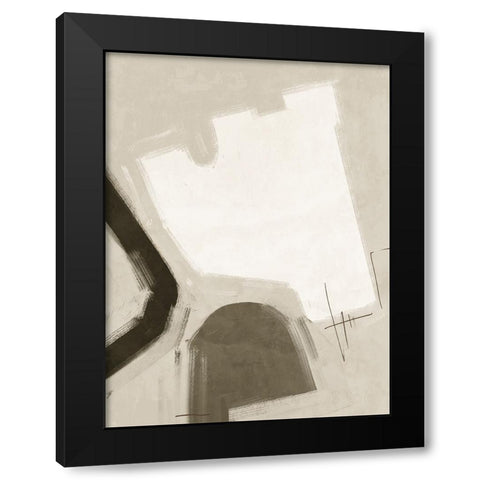 Open-Minded Khaki Green Black Modern Wood Framed Art Print with Double Matting by Urban Road