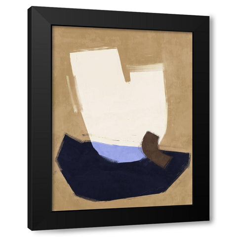 Laid-Back Navy Black Modern Wood Framed Art Print by Urban Road