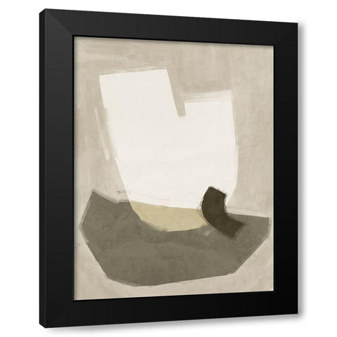 Laid-Back Khaki Green Black Modern Wood Framed Art Print by Urban Road