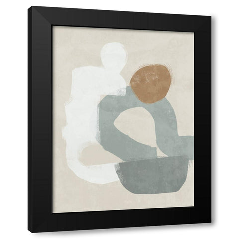 At Ease Light Teal Black Modern Wood Framed Art Print with Double Matting by Urban Road