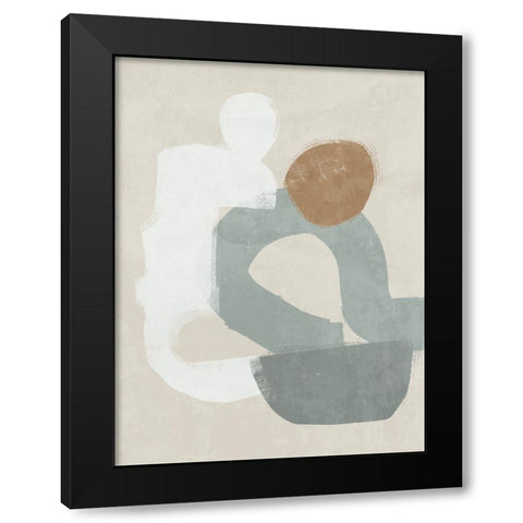 At Ease Light Teal Black Modern Wood Framed Art Print by Urban Road