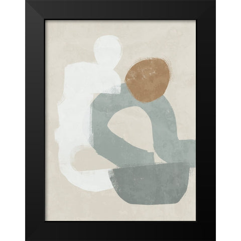 At Ease Light Teal Black Modern Wood Framed Art Print by Urban Road