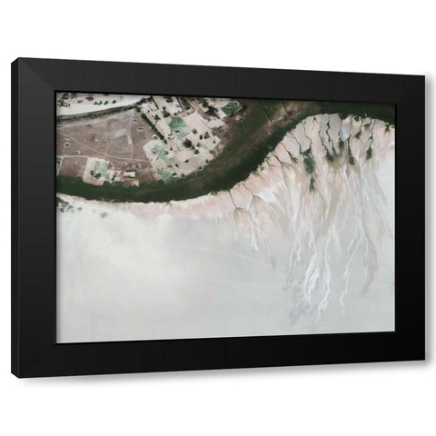 Ice Stream Black Modern Wood Framed Art Print by Urban Road