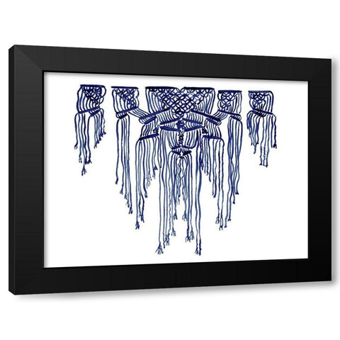 Nomad Indigo Black Modern Wood Framed Art Print with Double Matting by Urban Road