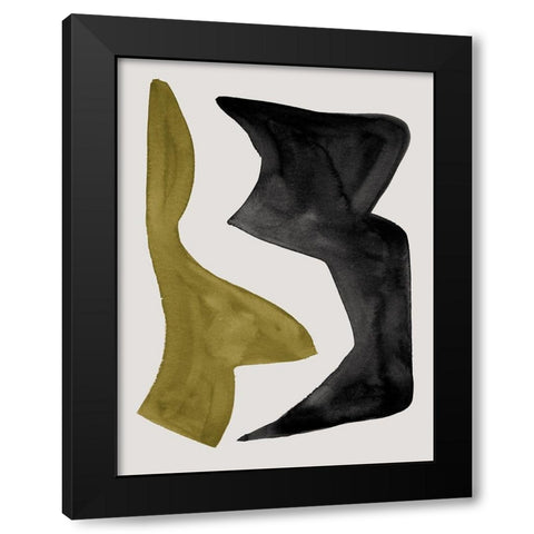 Reprieve Chartreuse Black Modern Wood Framed Art Print with Double Matting by Urban Road