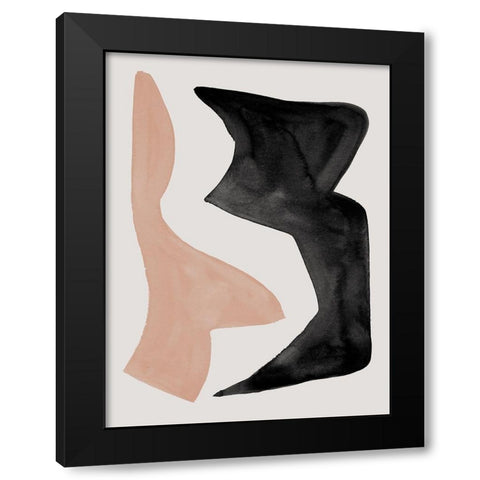 Reprieve Nude Black Modern Wood Framed Art Print with Double Matting by Urban Road