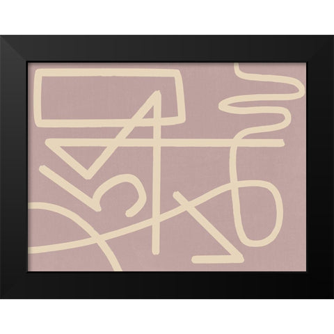 Arabesque Blush Black Modern Wood Framed Art Print by Urban Road