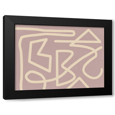 Allegro Blush Black Modern Wood Framed Art Print with Double Matting by Urban Road