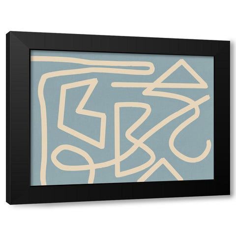 Allegro Smoke Black Modern Wood Framed Art Print with Double Matting by Urban Road