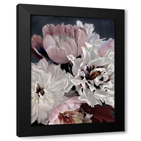 Fleur Black Modern Wood Framed Art Print with Double Matting by Urban Road